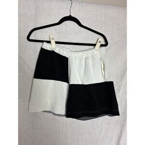 Vans Sweater Black White Patchwork Elastic Cotton Shorts Sz. M
